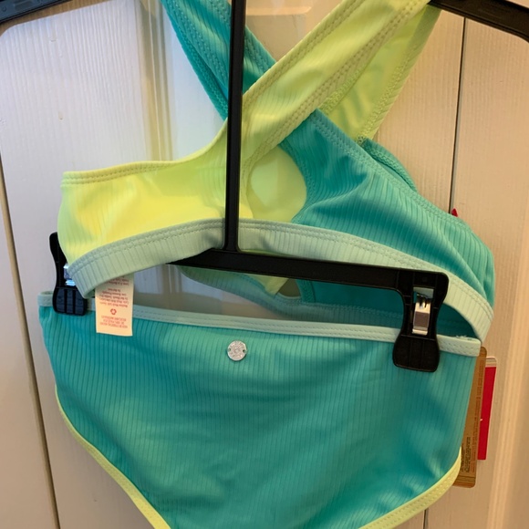 Justice Girls Swim Suit S 7/8 NWT Turquoise Blue Bikini - Picture 2 of 3